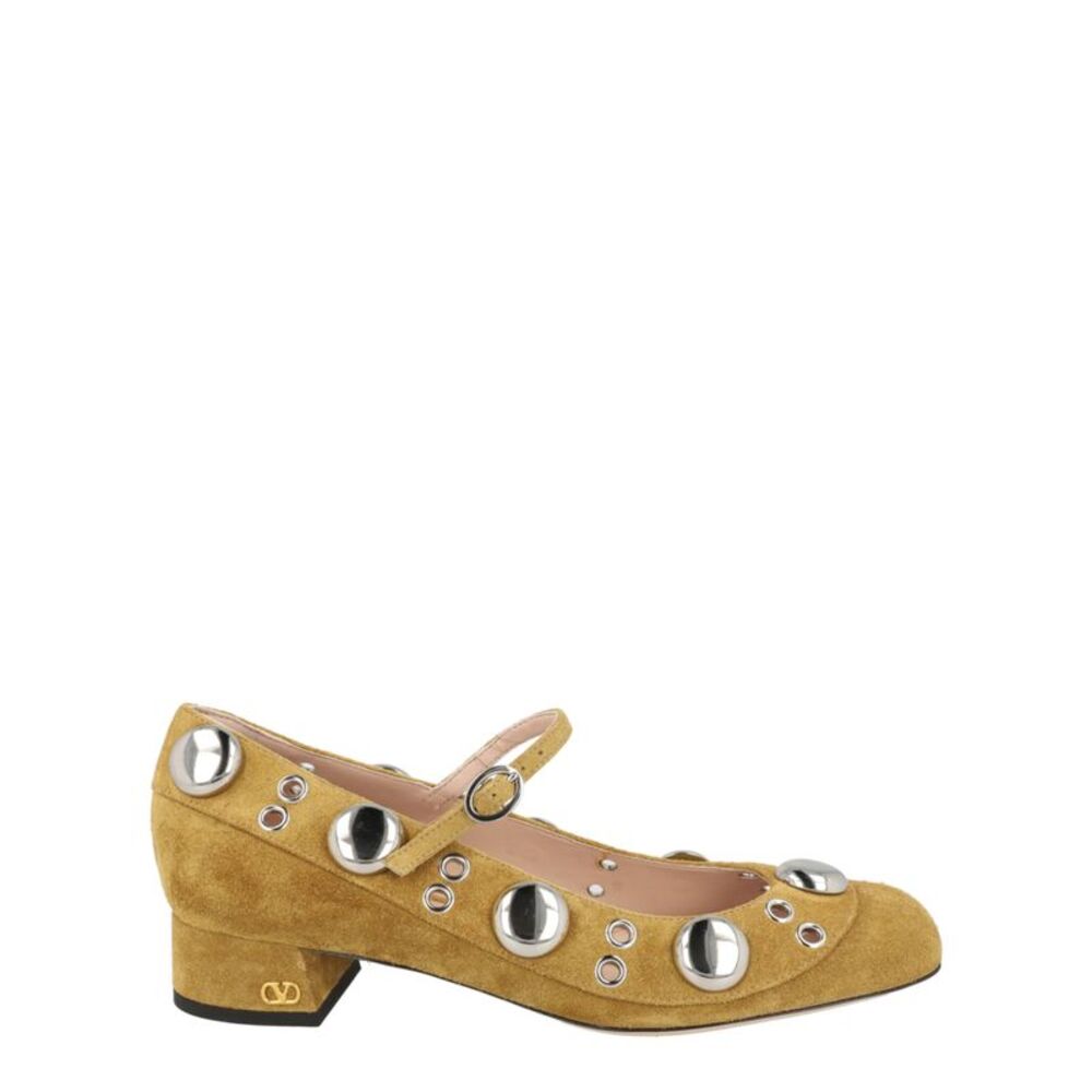 Valentino Nellcôte Suede Mary Jane Pumps Beige Womens